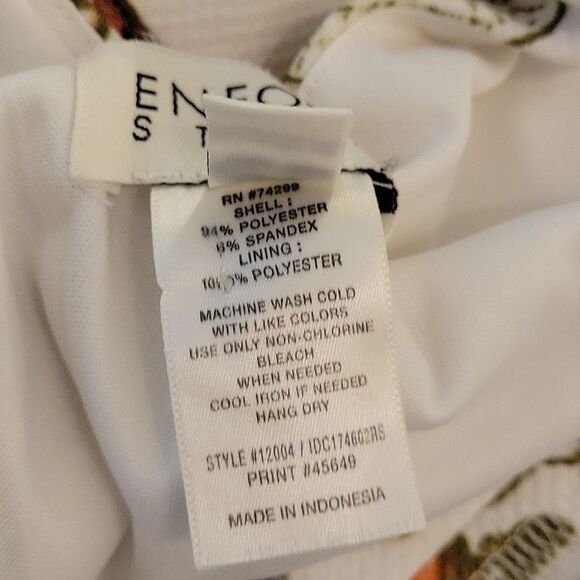 BRAND NEW CREAM PLEAT FLORAL PATTERN ENFOCUS STUDIO SLEEVELESS MULTI-COLOR DRESS - Picture 14 of 14